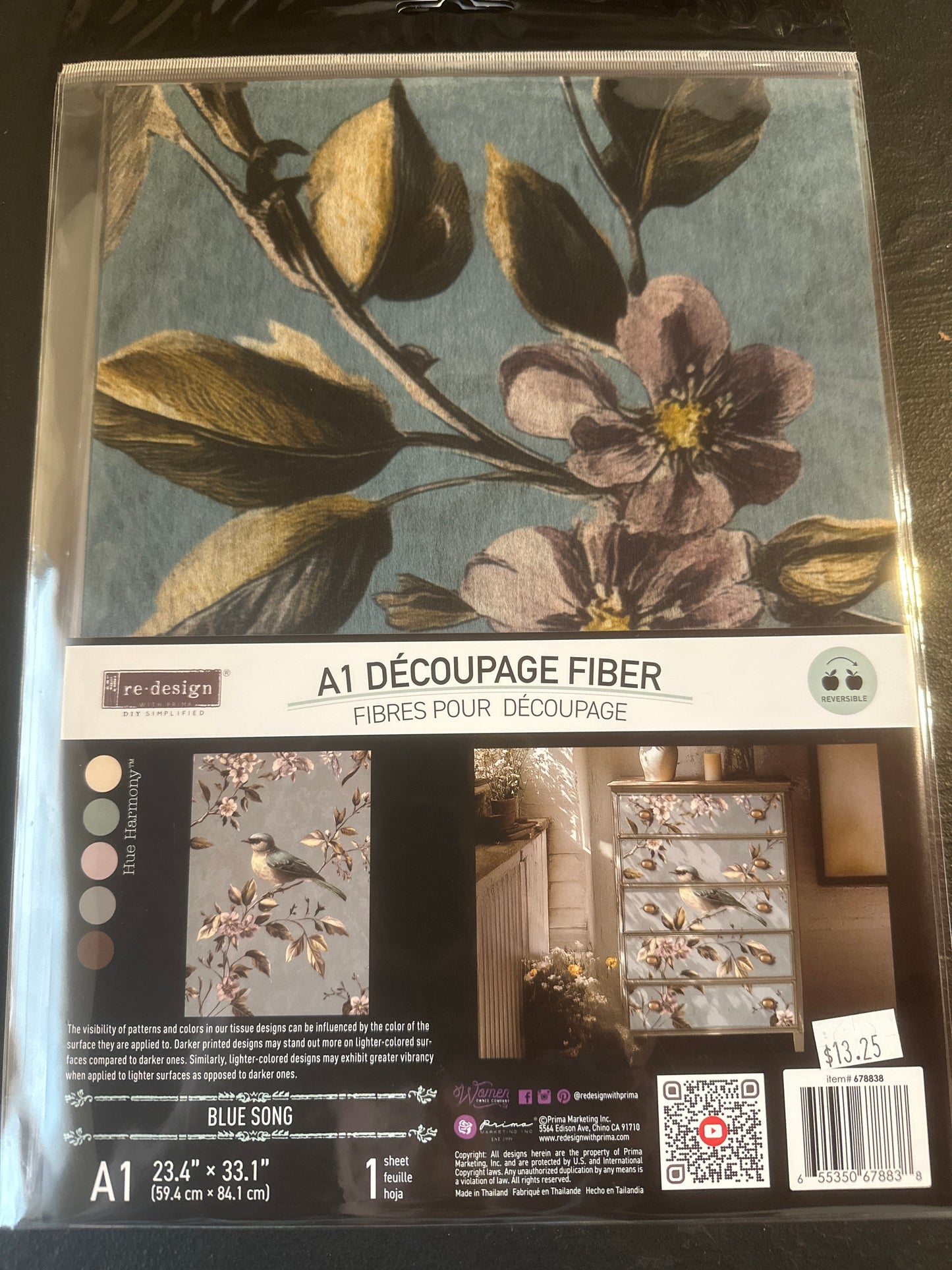 Blue Song Decoupage Fiber