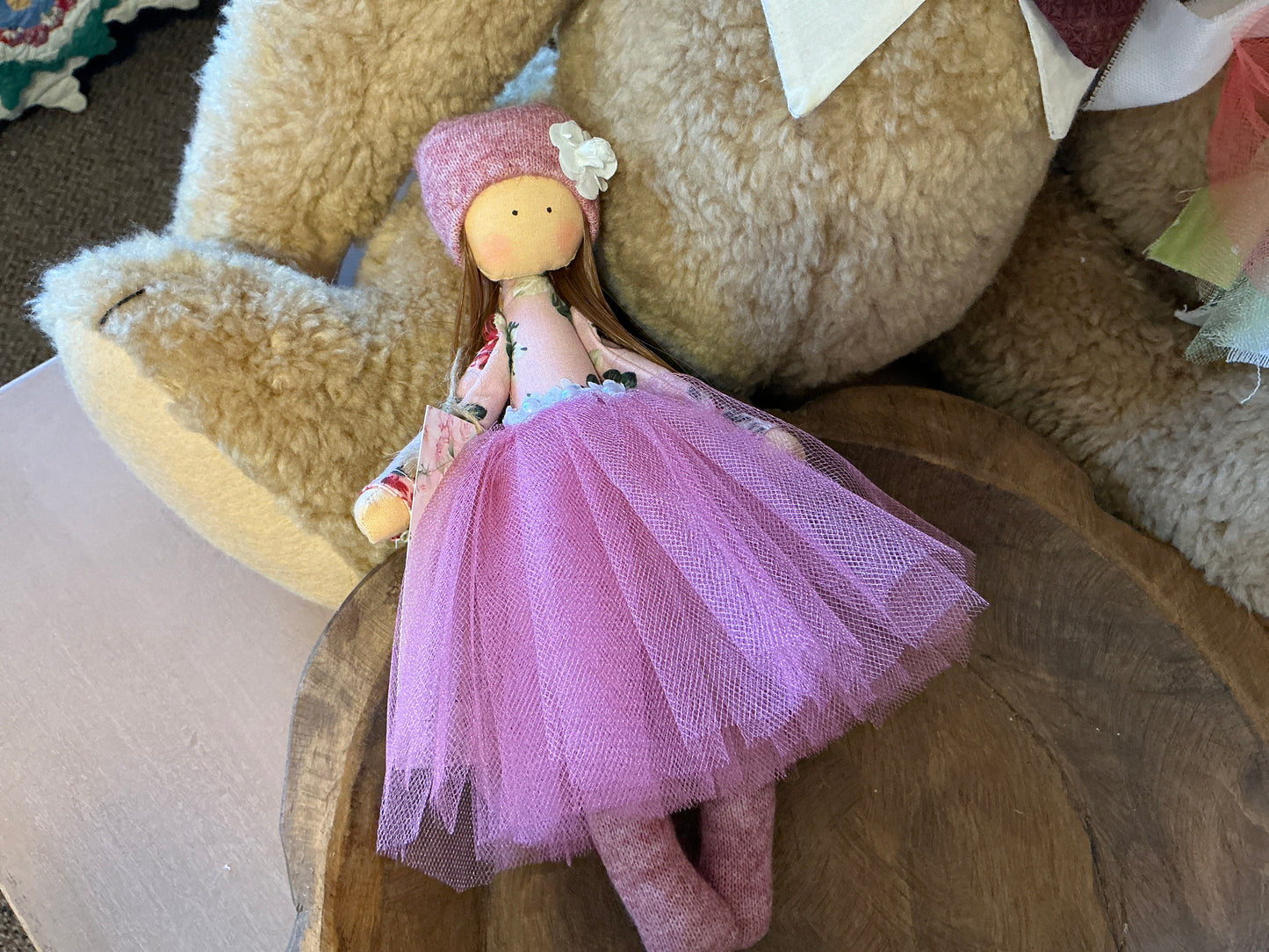 Shelby Doll, Fabric Doll with Hair