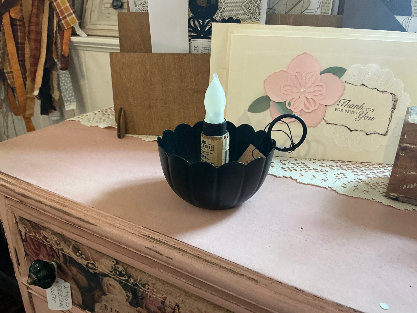 Black lotus candle holder