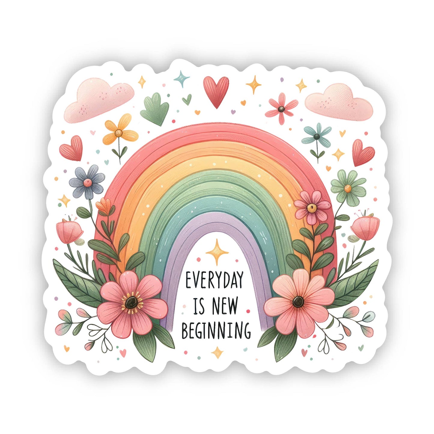 Everyday Is A New Beginning Vinyl, Sticker, 3x3 in.