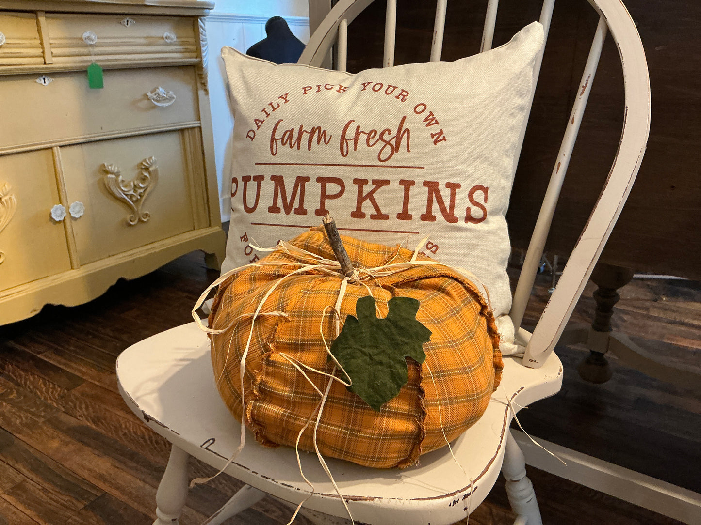 Large stuffed pumpkin