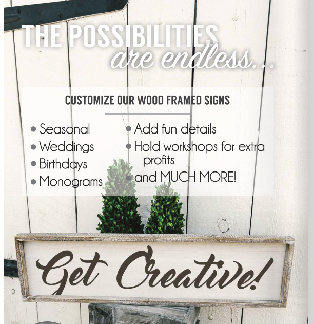 10011 - 12x12 wood framed blank sign w/removeable insert DIY