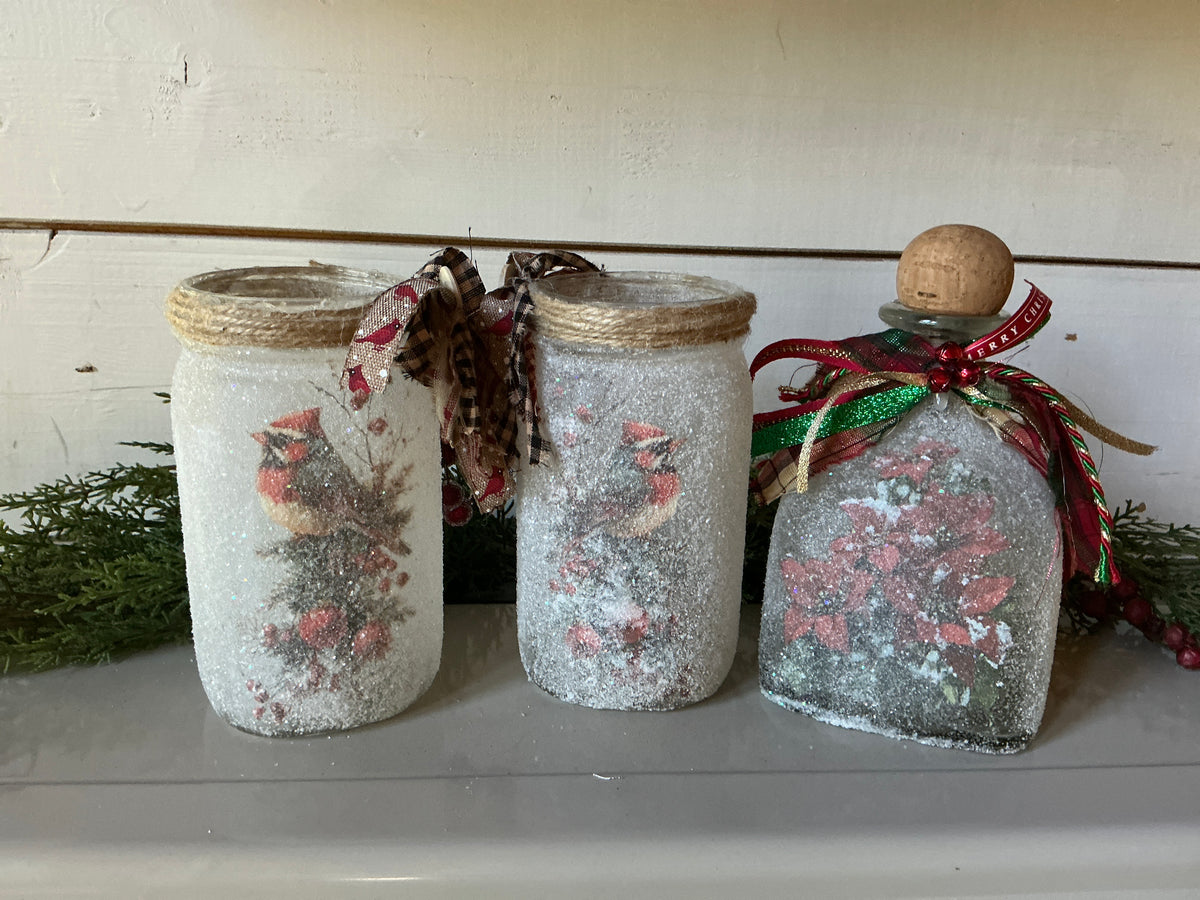 Frosted Christmas Jars