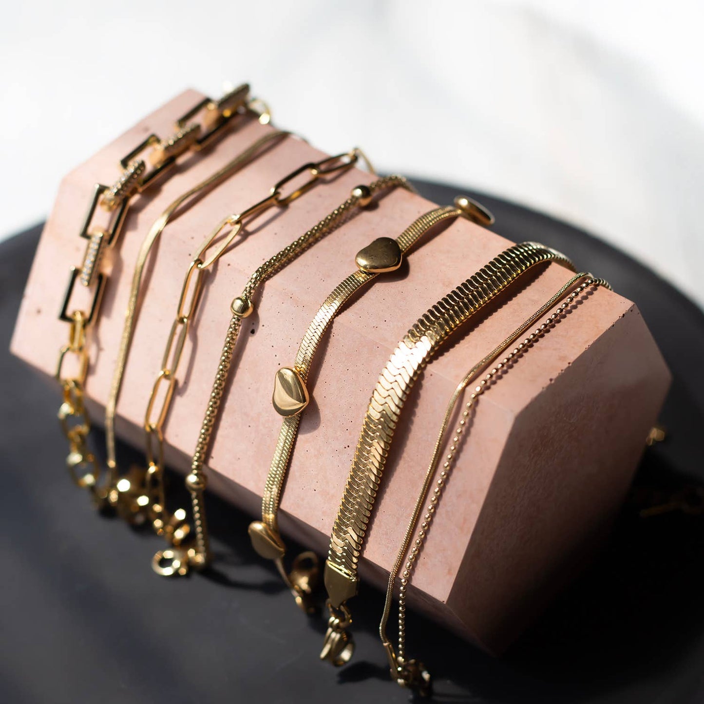 Gold Chain Bracelet-Figaro, Gilded Collection