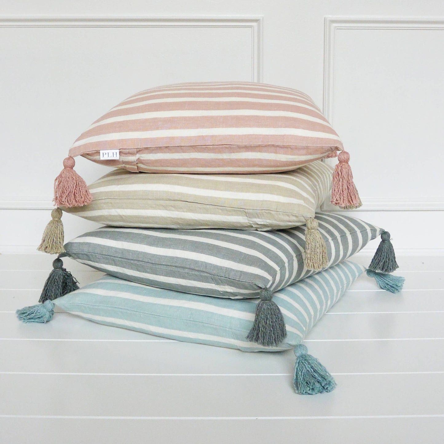 Stripe Tassel Pillow Cover