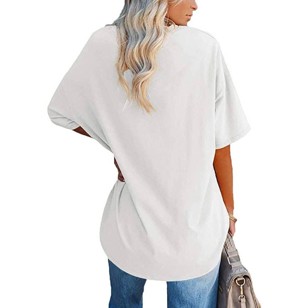 Basic R-neck short sleeve t-shirt base oversized tee