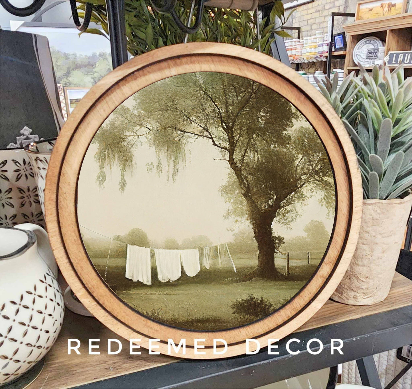 8" Round Laundry Art