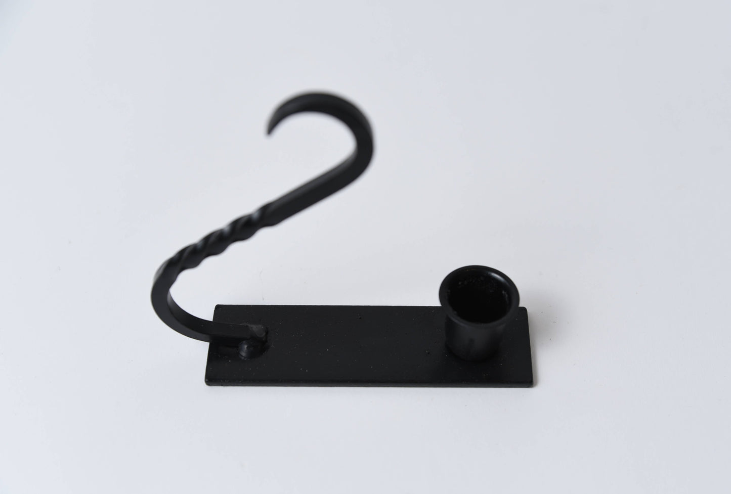 Iron Taper Holder with Curved Handle