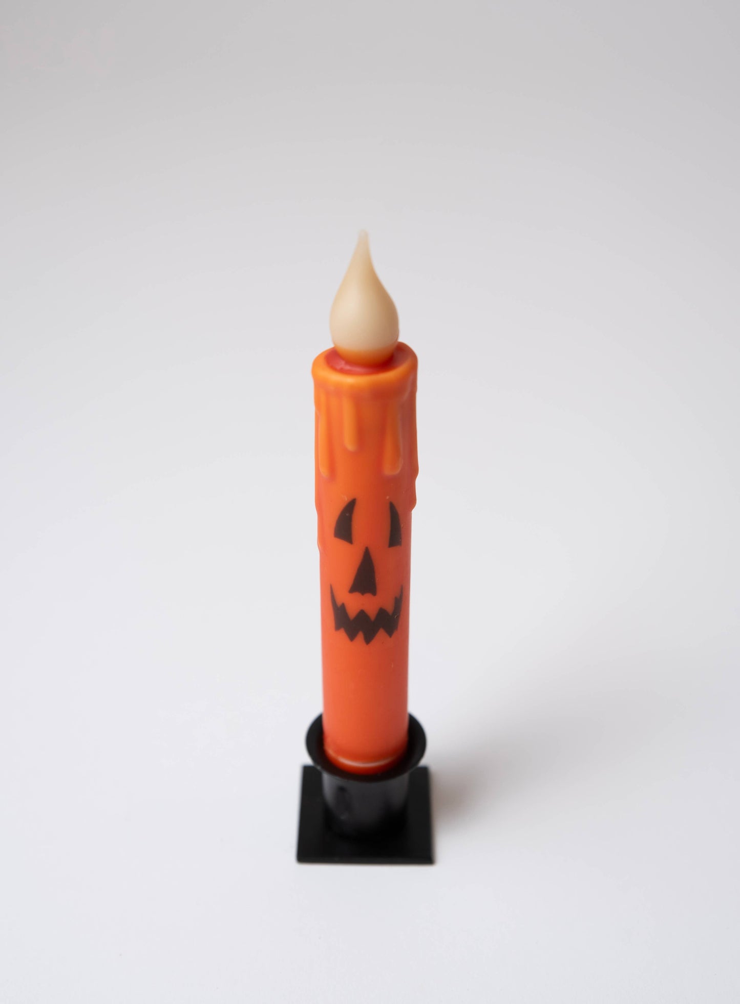 Jack-O-Lantern LED Timer Taper Candle