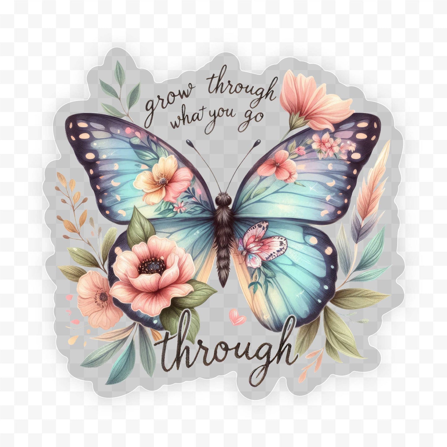 Grow Through What You Go Through Vinyl, Sticker, 3x3 in. 