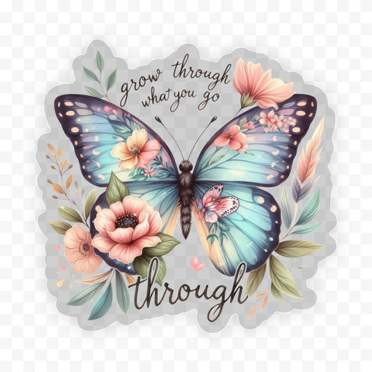 Grow Through What You Go Through Vinyl, Sticker, 3x3 in. 