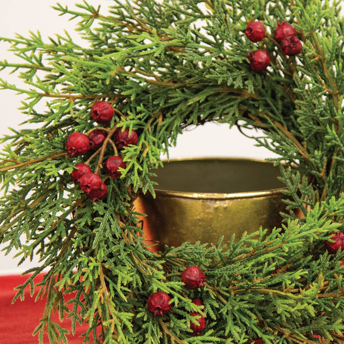 Red Berry & Cedar Wreath, 12"