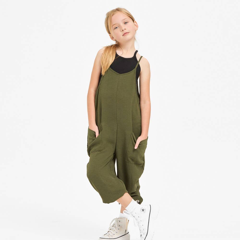 Adjustable Shoulder Tie Strap Balloon Jumpsuit / Overall