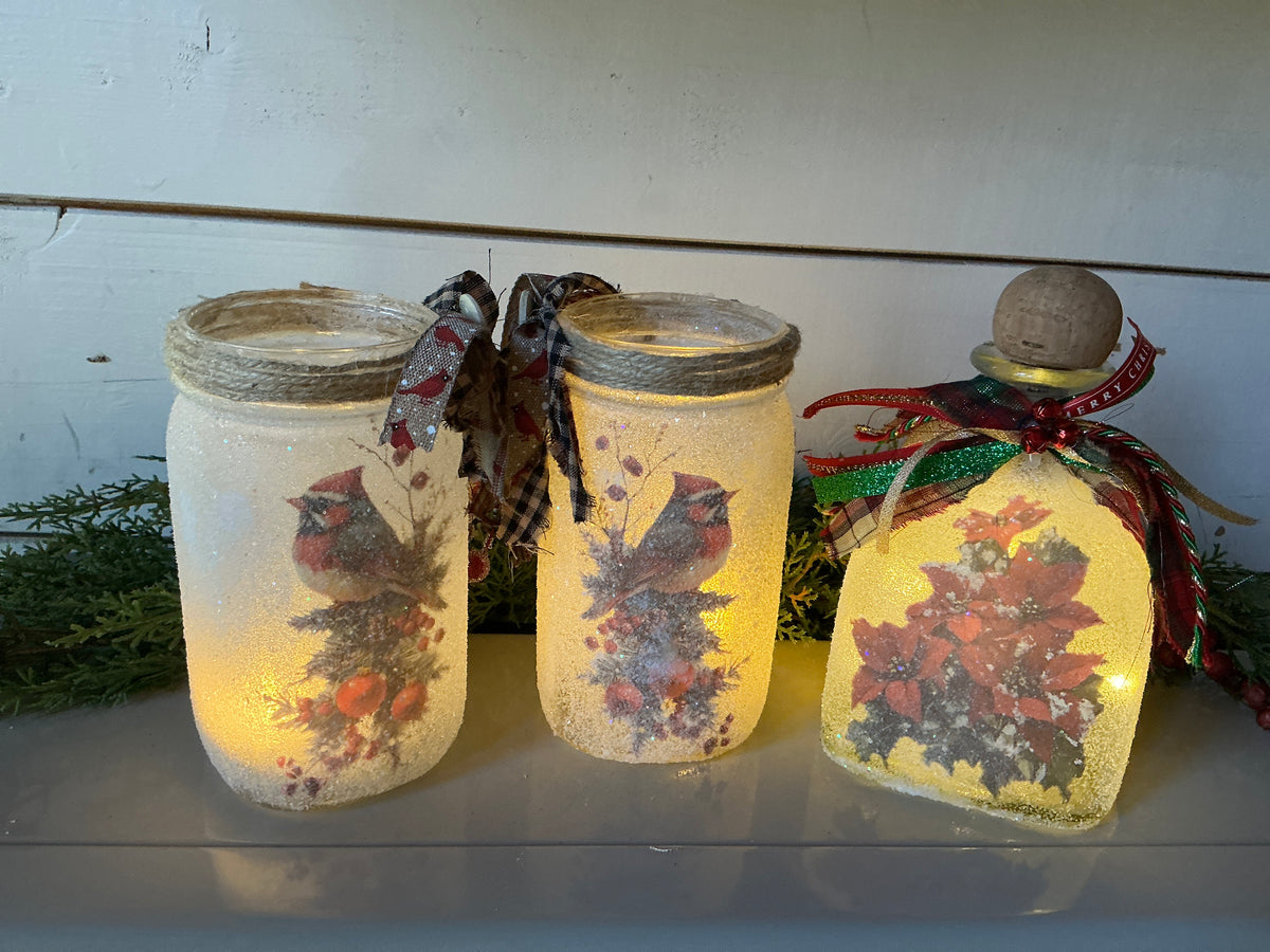 Frosted Christmas Jars