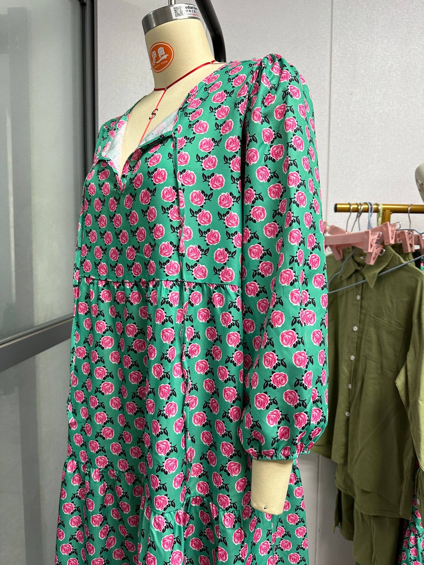 Bohemia Floral Balloon Sleeves loose flare swing dress