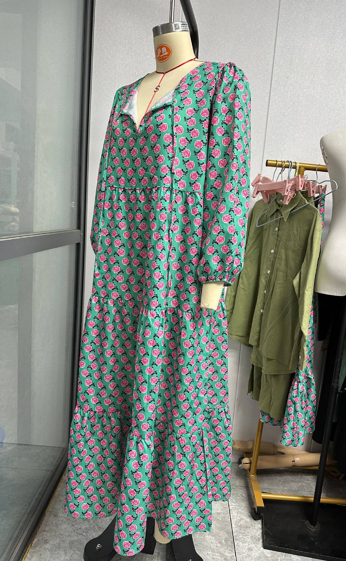 Bohemia Floral Balloon Sleeves loose flare swing dress