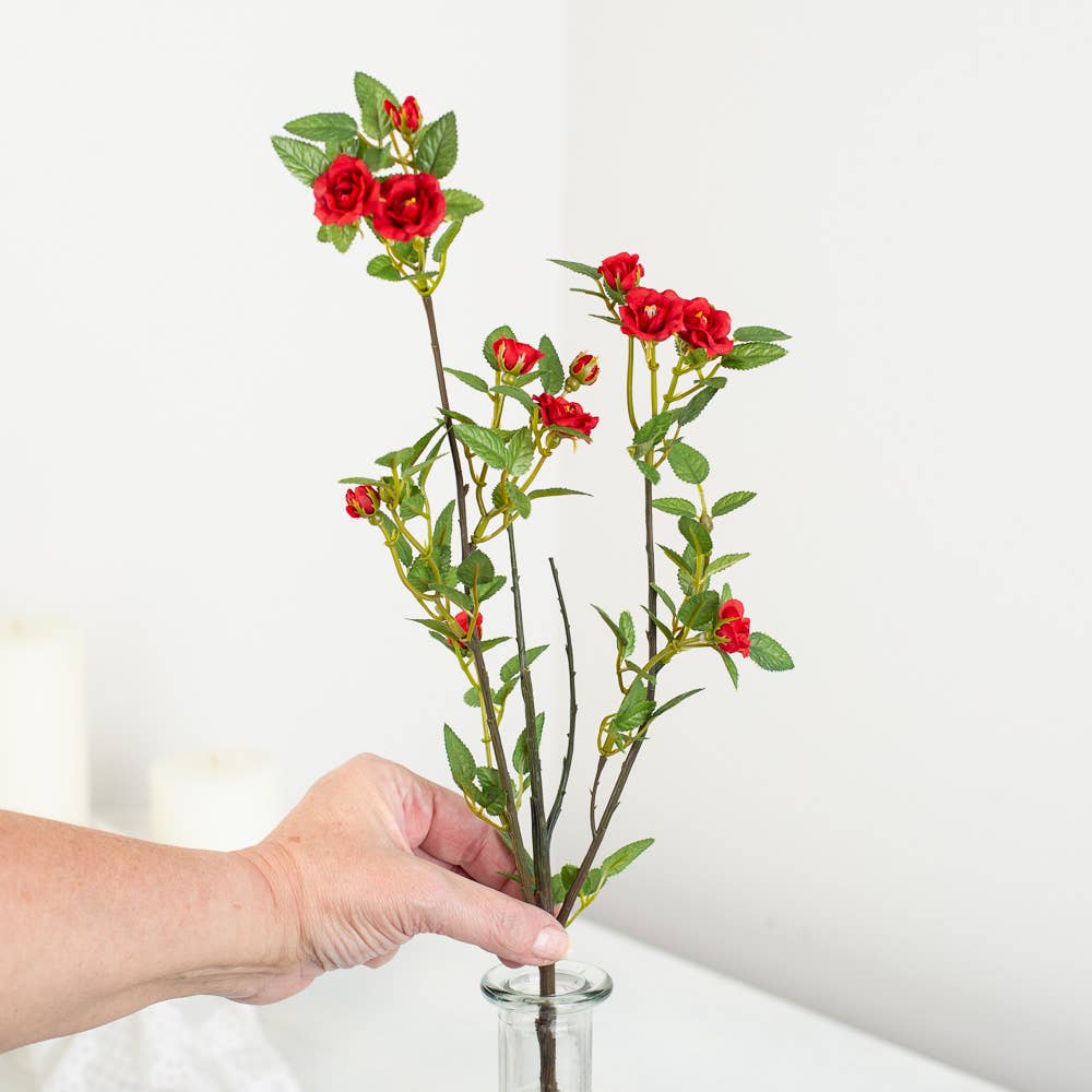 23" Artificial Dwarf  Starina Rose Stem - Select Color