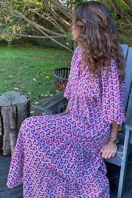 Bohemia Floral Balloon Sleeves loose flare swing dress