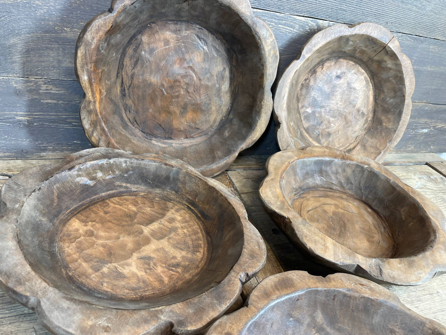 NFC-Small Flower Dough Bowl-WH5-10-12 inches-NFC-Waxed-$9