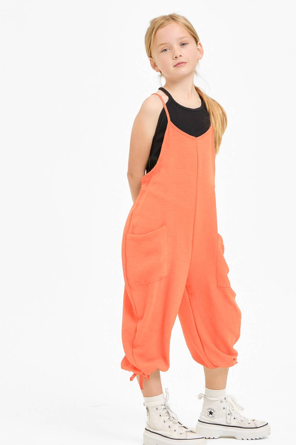 Adjustable Shoulder Tie Strap Balloon Jumpsuit / Overall