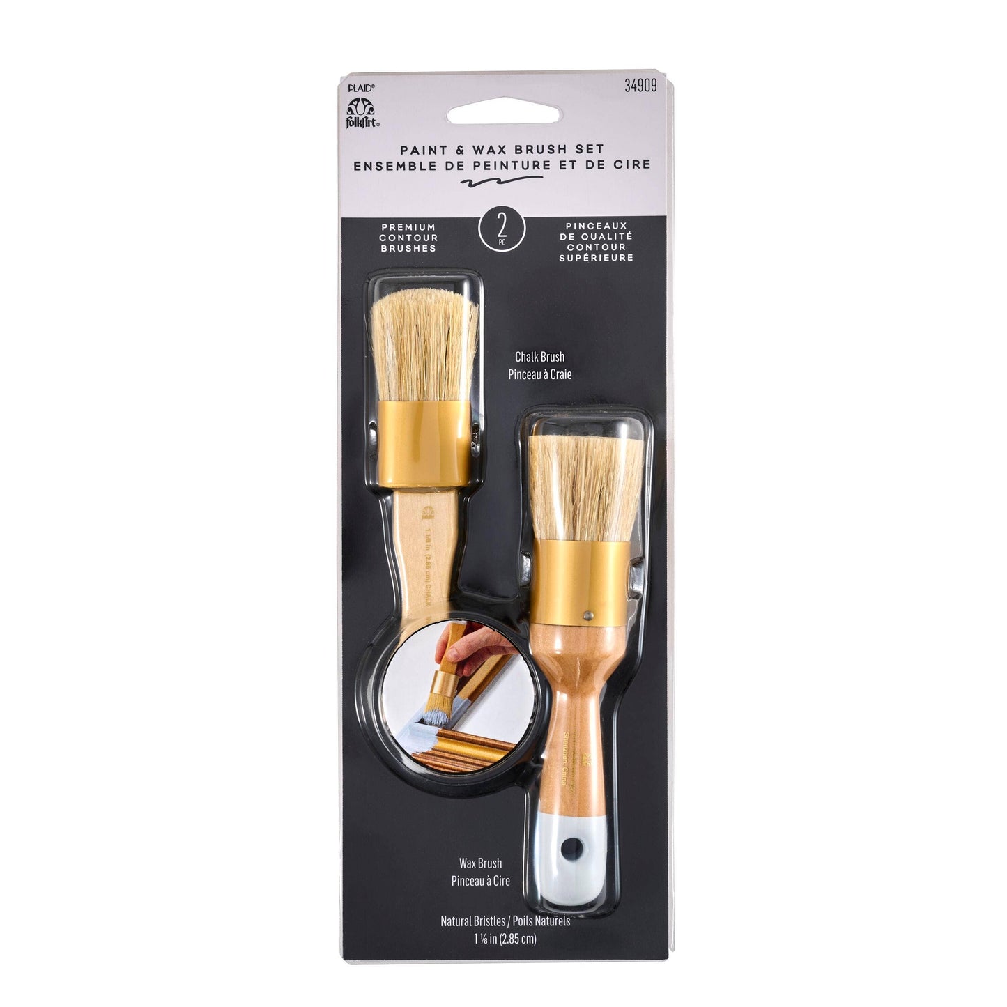 FolkArt® Home Decor™ Chalk & Wax Brush set, 2-Piece