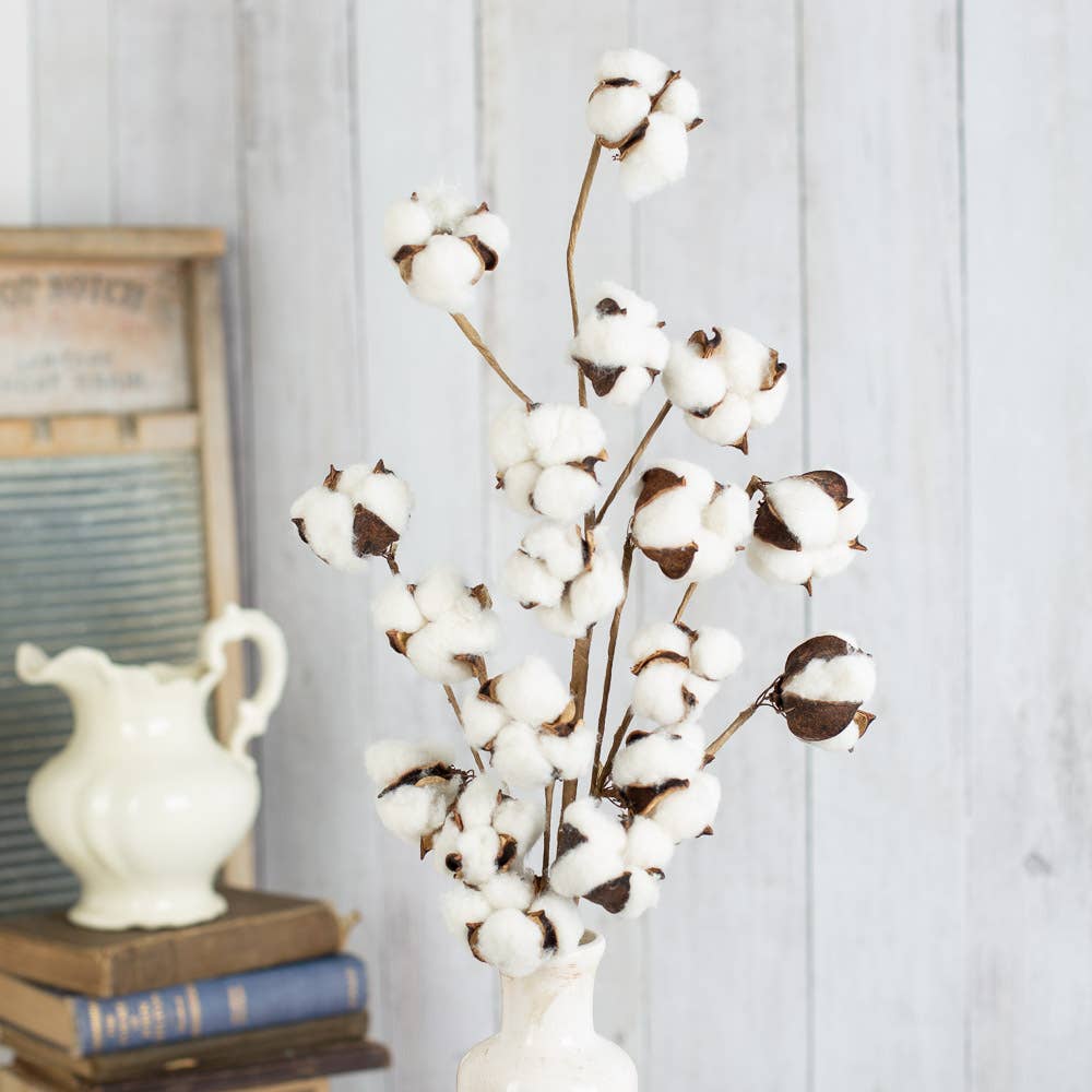 28” Artificial Cotton Spray