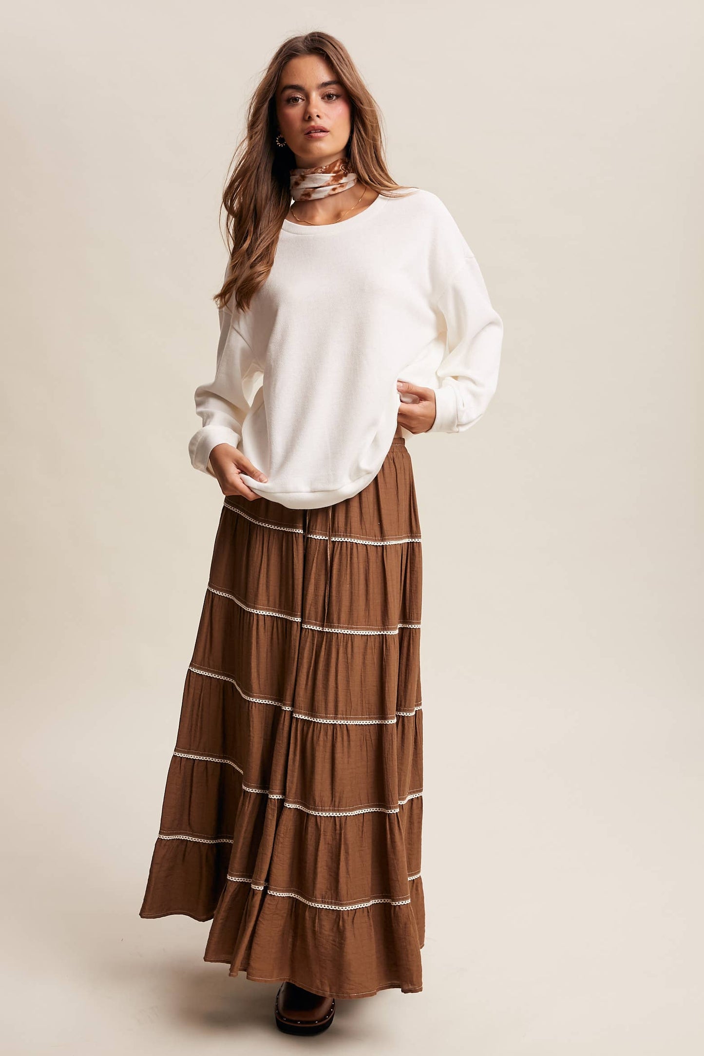 Brushed Knit Pullover Top LT1208R