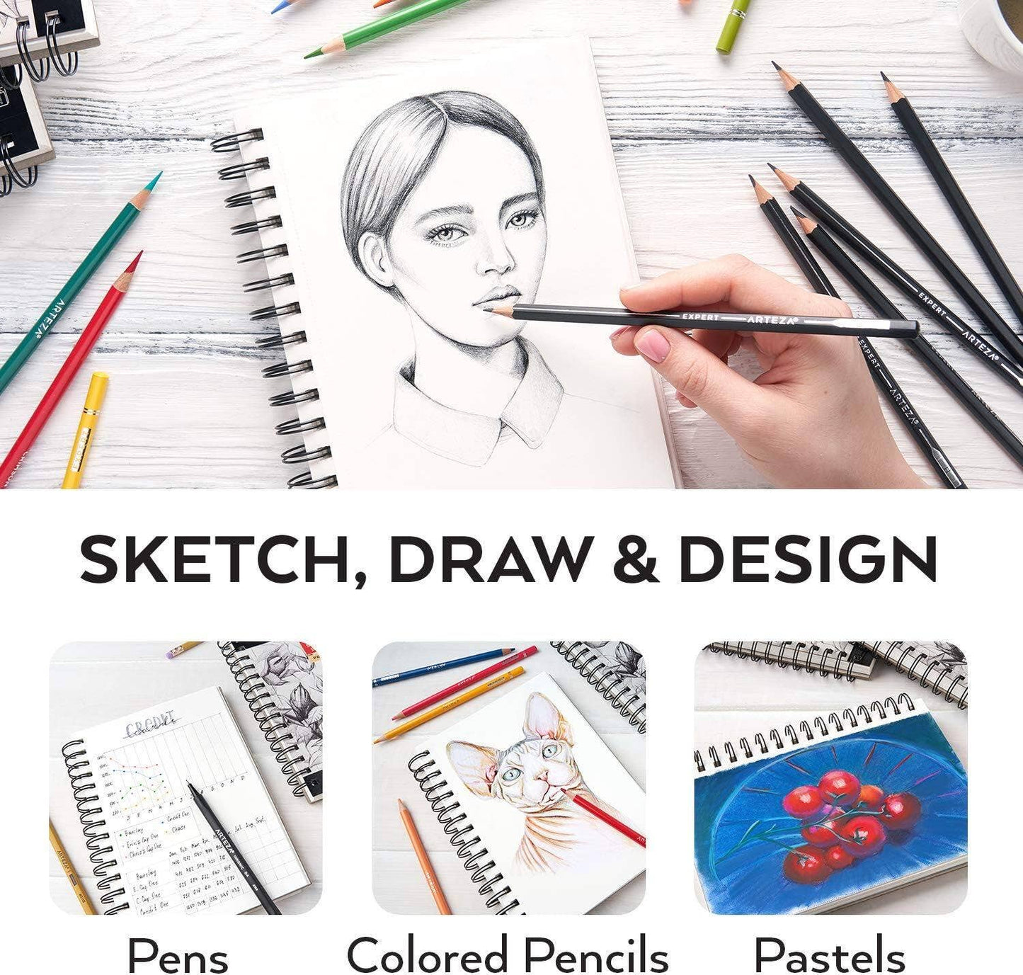 Arteza® Spiral-Bound Blue Hardcover Watercolor Book, 3-Pack