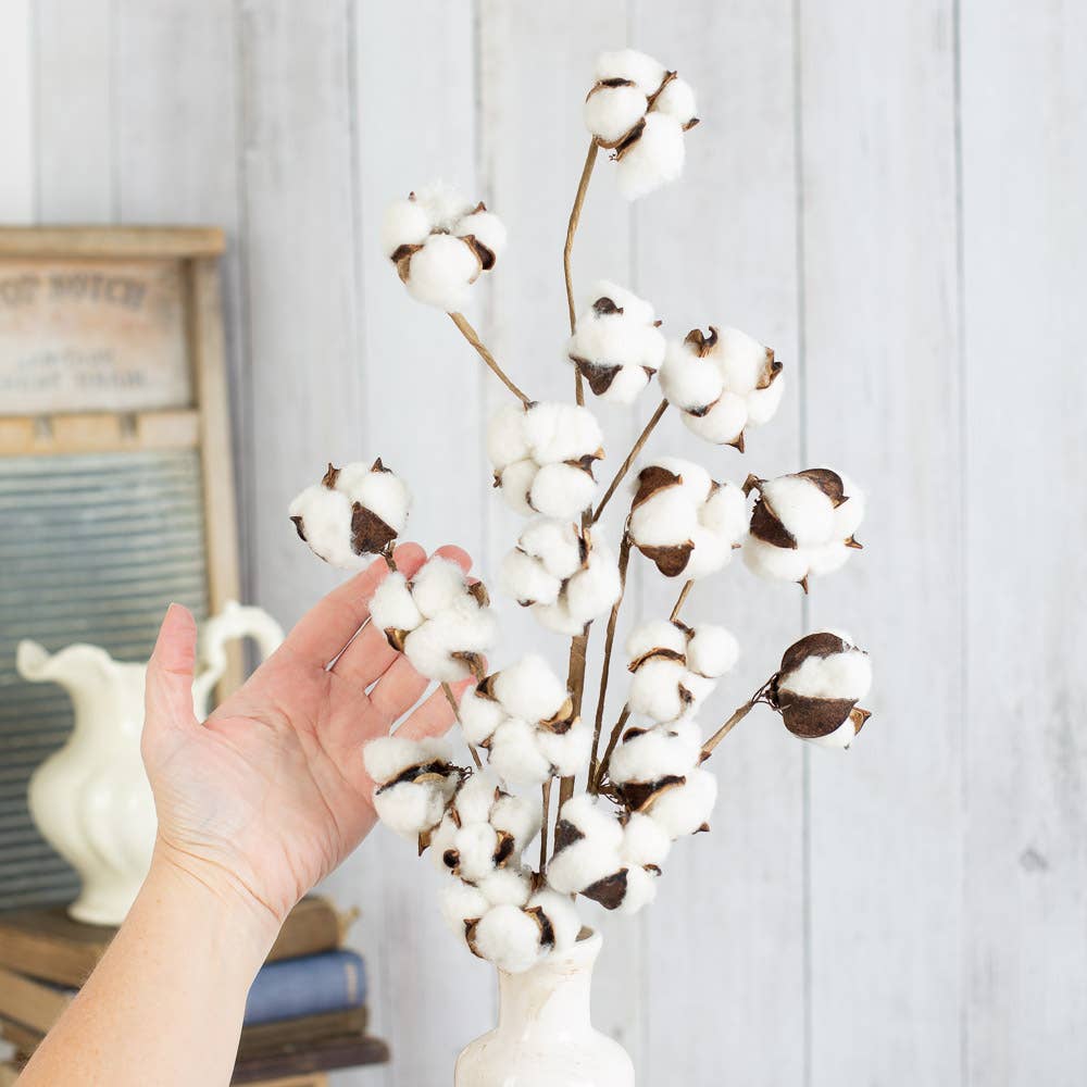 28” Artificial Cotton Spray
