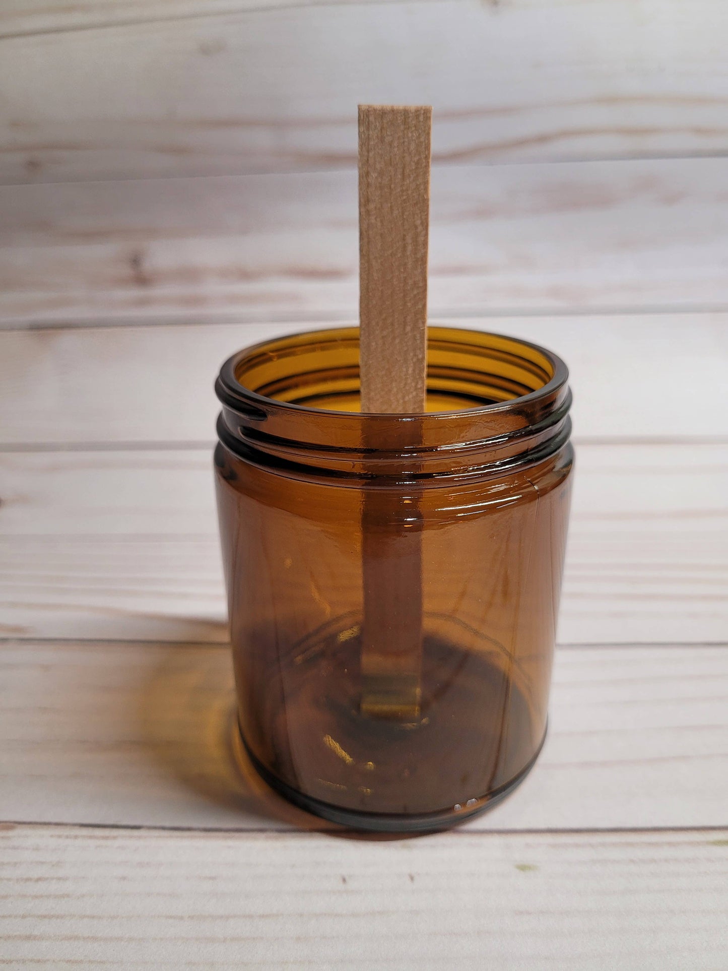 9oz AMBER jar candle, wood wick, multiple scent options