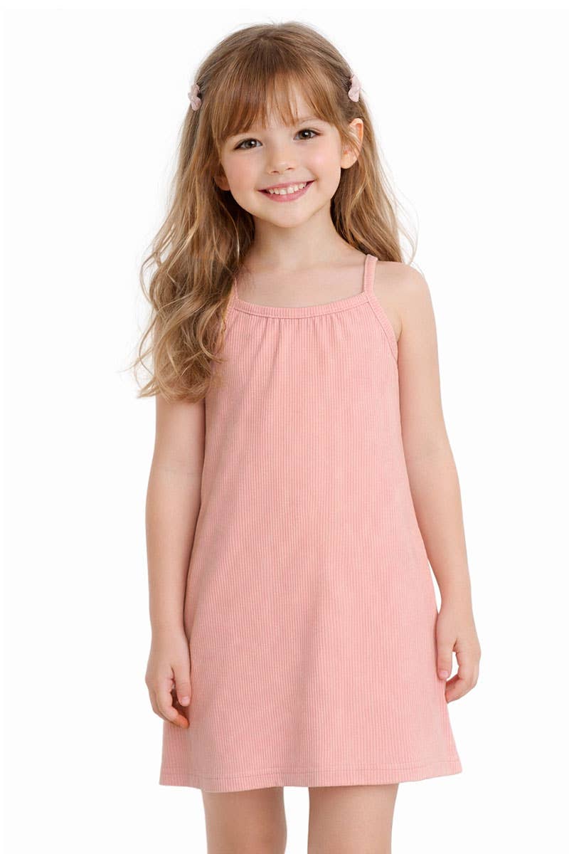 GKD-3061B Girl's Ribbed Tank Dress