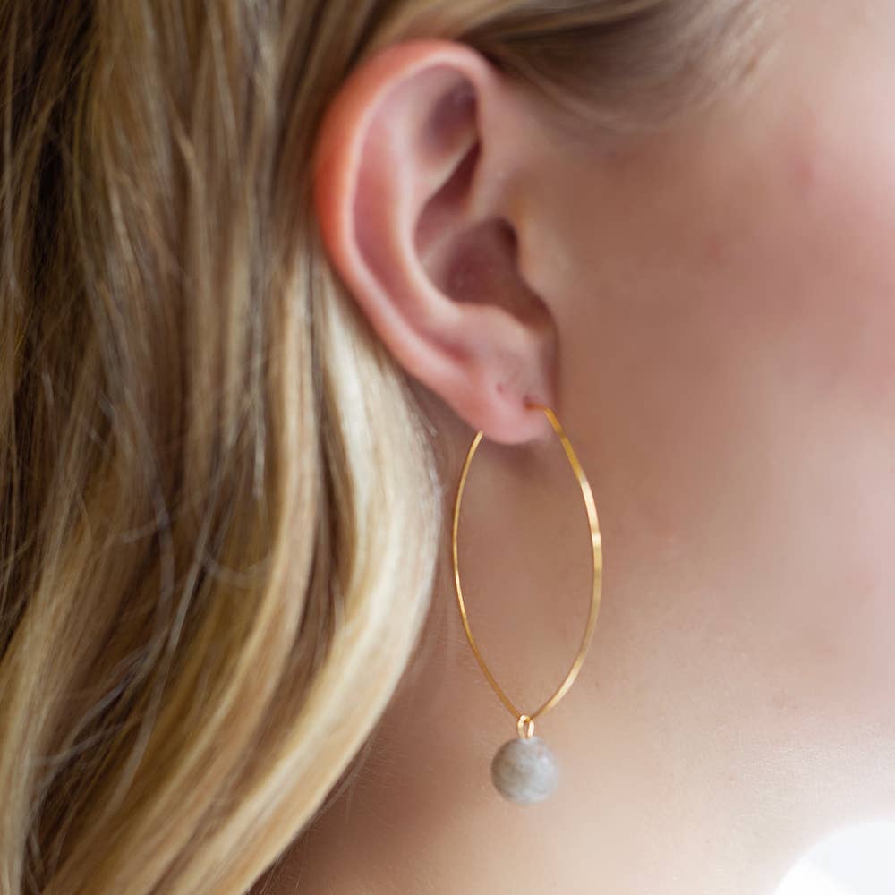 Drop Earrings-Feldspar, Hoops, Crystals & Stones