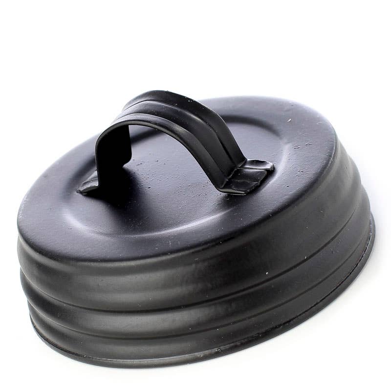 Rustic Small Mouth Mason Jar Lid with Handle - Select Finish