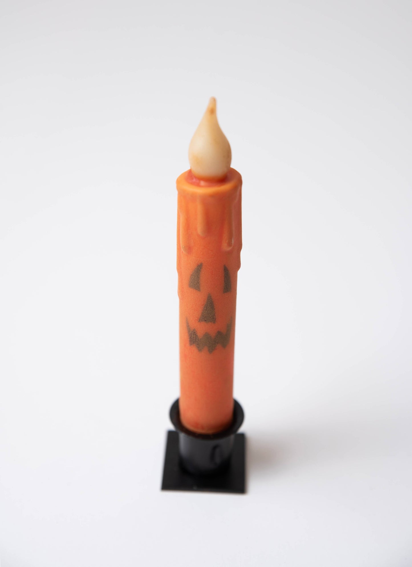 Jack-O-Lantern LED Timer Taper Candle