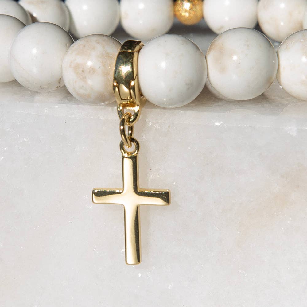 Cross Charm, Gold, Charm Bar | Charm Necklace