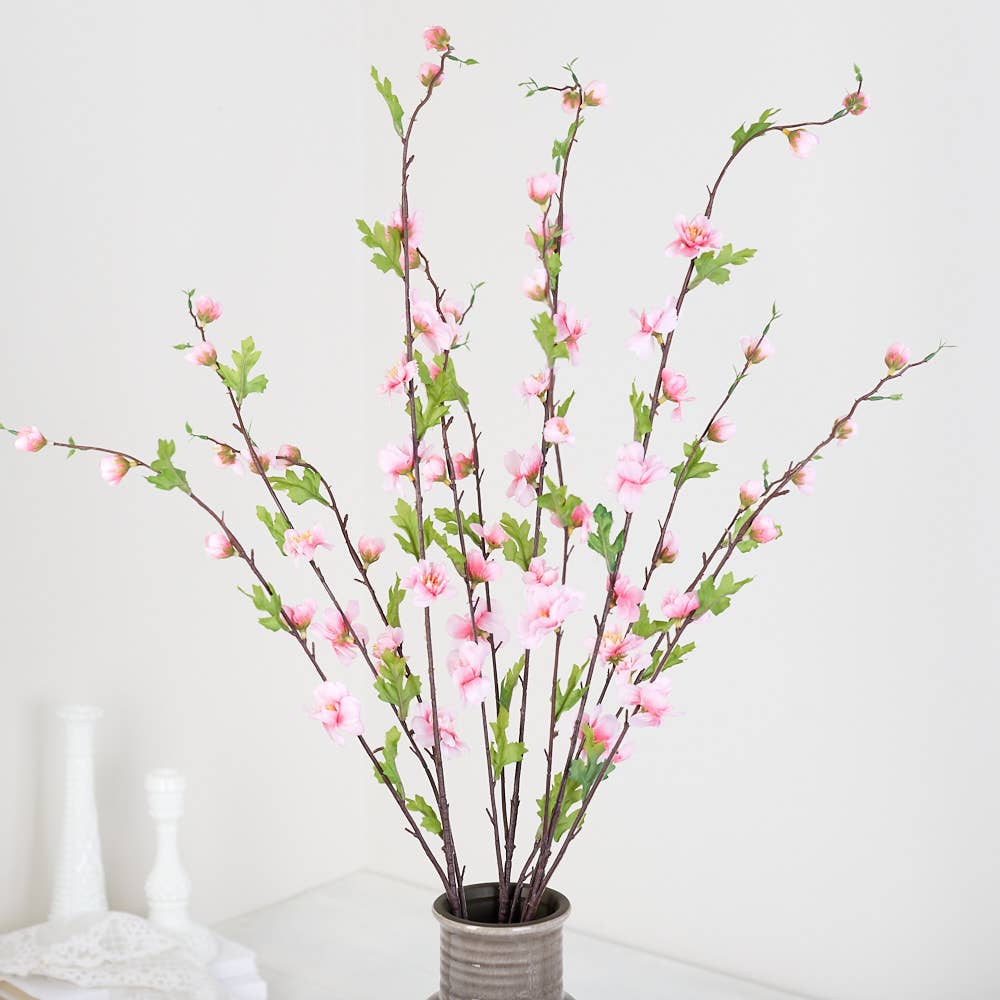 37" Artificial Pink Cherry Blossom Spring Floral Spray