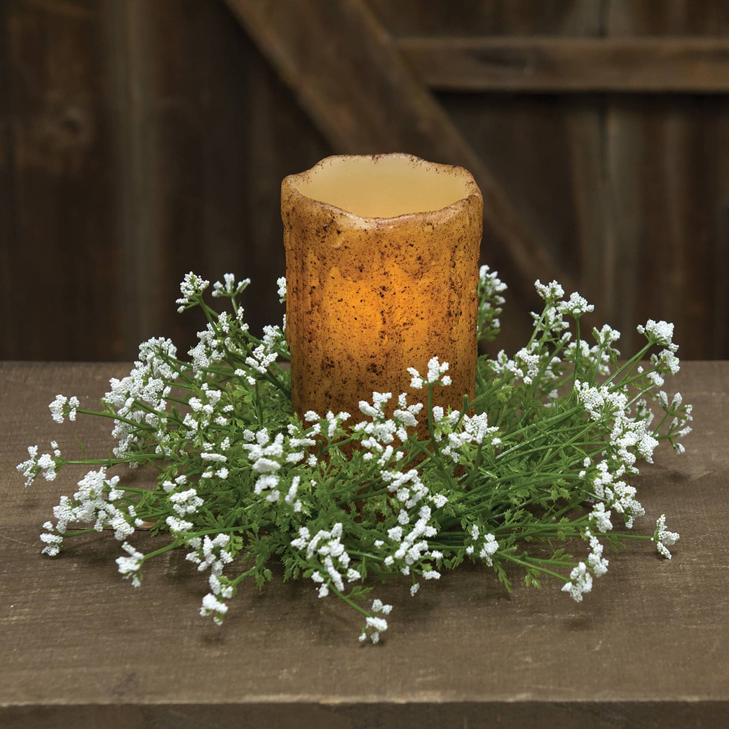 Pixieflower Candle Ring Cream 3"