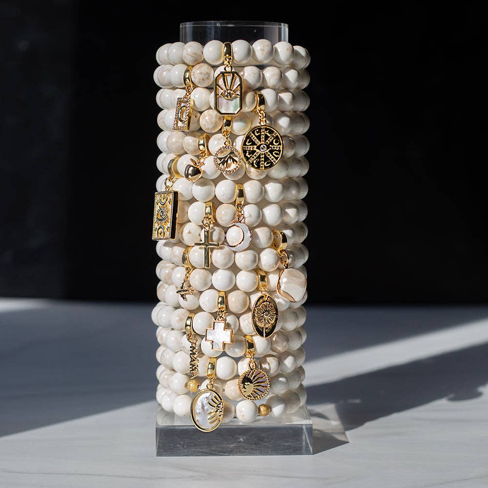 Large Pearl Charm, Charm Bar| Charm Necklace or Bracelet