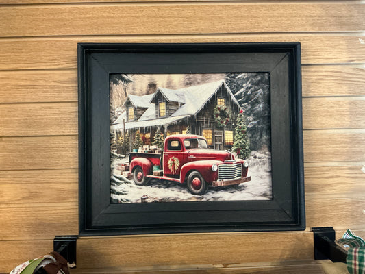 Christmas Truck with Black Frame