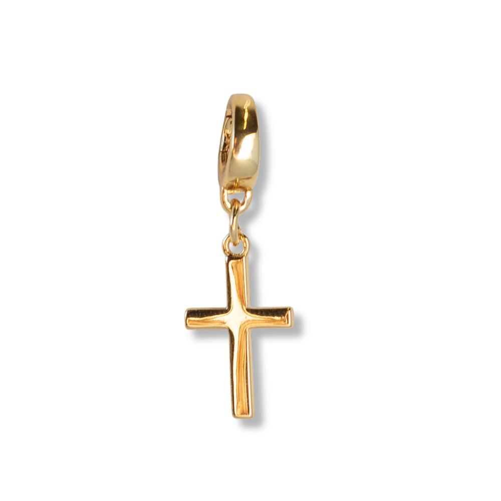 Cross Charm, Gold, Charm Bar | Charm Necklace