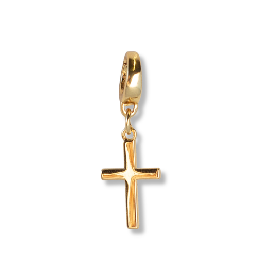 Cross Charm, Gold, Charm Bar | Charm Necklace