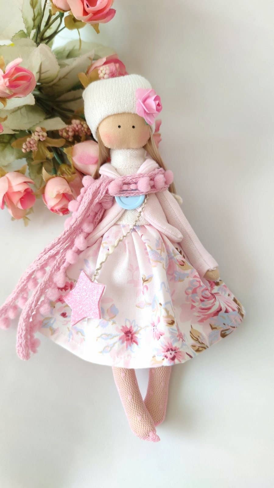 Nora Doll,Handmade Doll,Fabric Doll,Collectible Heirloom