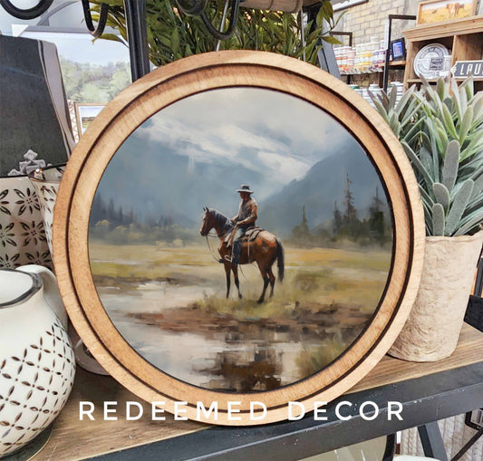 8" Round Mountain Cowboy Art
