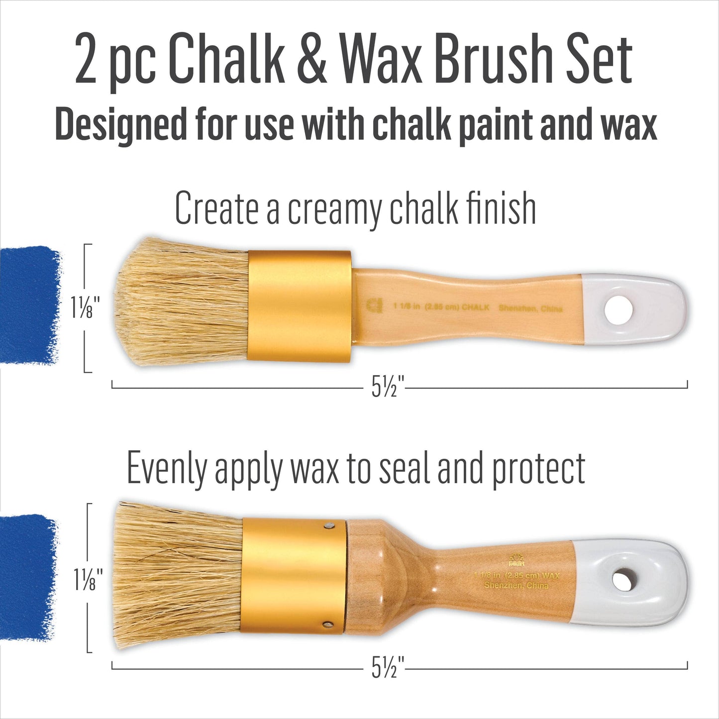 FolkArt® Home Decor™ Chalk & Wax Brush set, 2-Piece