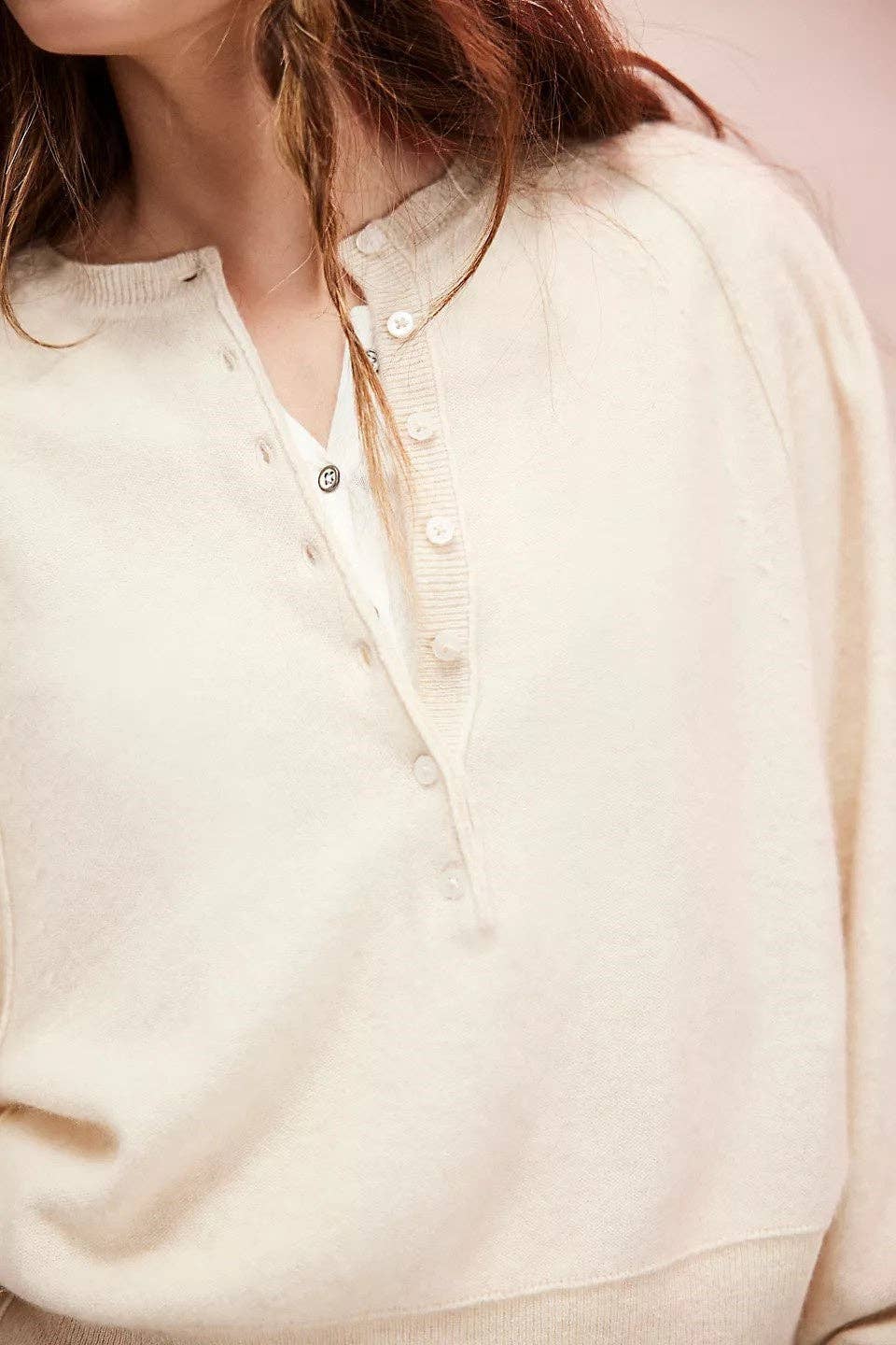 Soft Knit Henley Pullover Sweater for Women