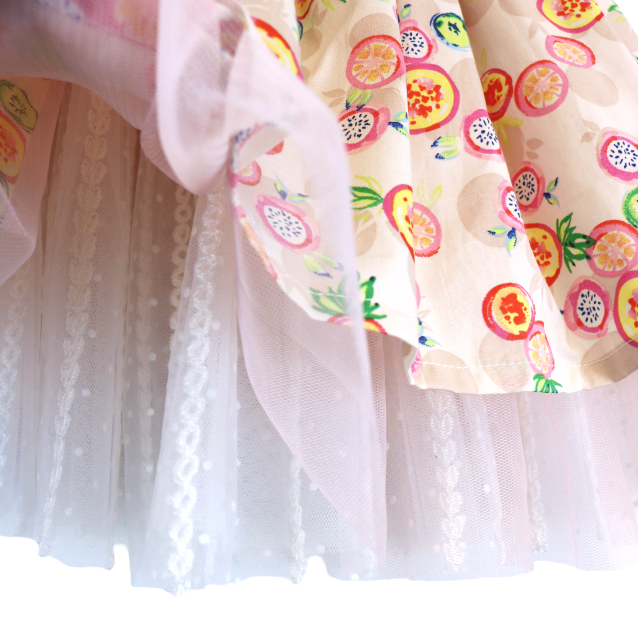 S30 15129 Reversible Fruit Pattern/ Mesh Tutu (2 Colors)