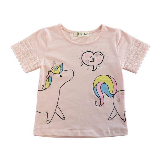 S50 13009 Rhinestone Unicorn Tee