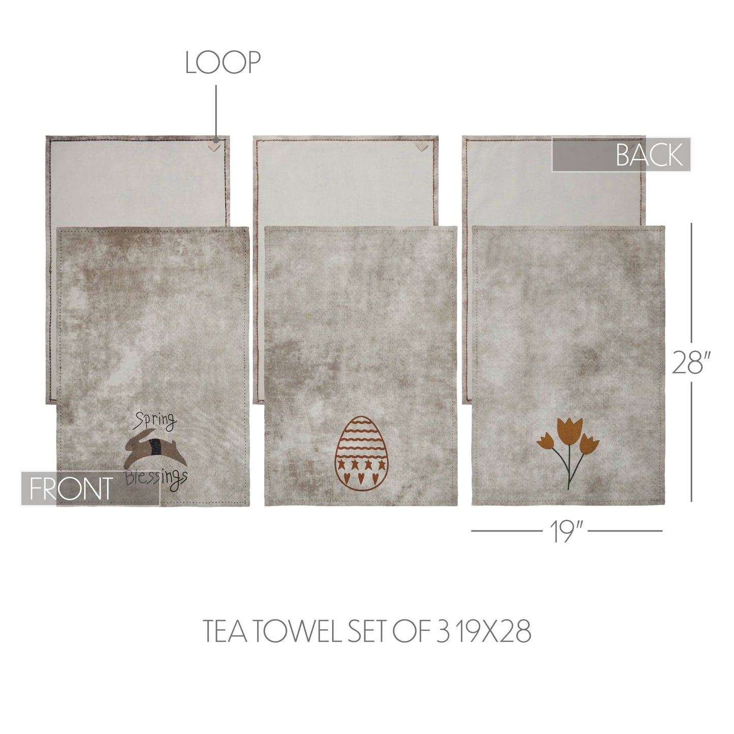 Spring In Bloom Tea Towel Set of 3 19x28”