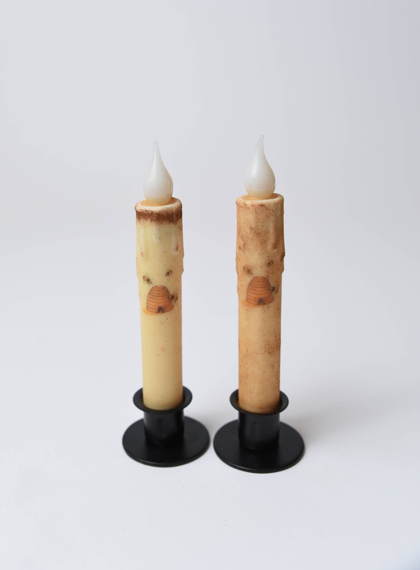 Beehive w/Bee's  LED Timer Taper Candle