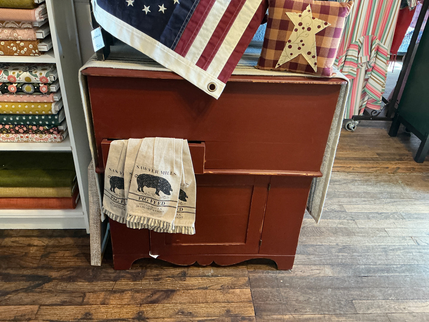 Primitive Red Wash Table